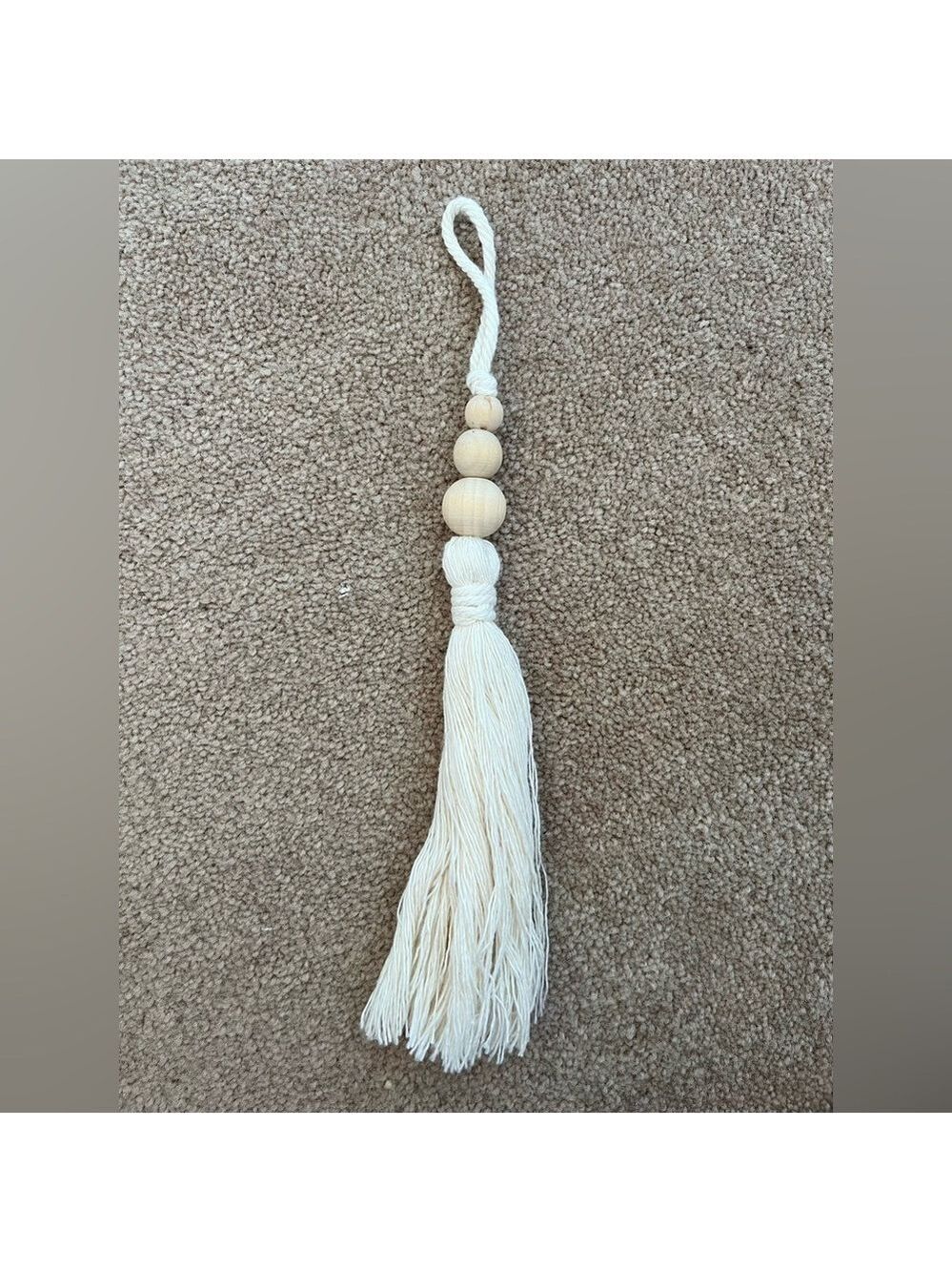 Handmade Elegant Cream Tassel Ornament